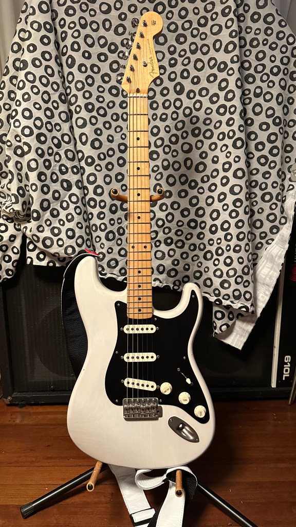 S-Style partscaster in a 1950's style setup for slide guitar playing